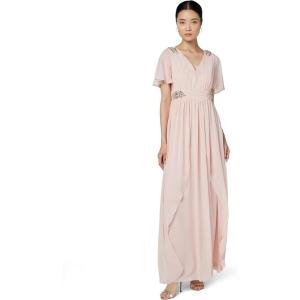 Adrianna Papell Women’s Embellished Chiffon Gown(Mellow Blush)