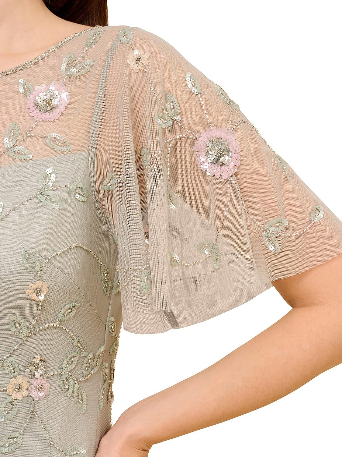 image:imageAdrianna Papell Womens Beaded Long GownFrosted Sage