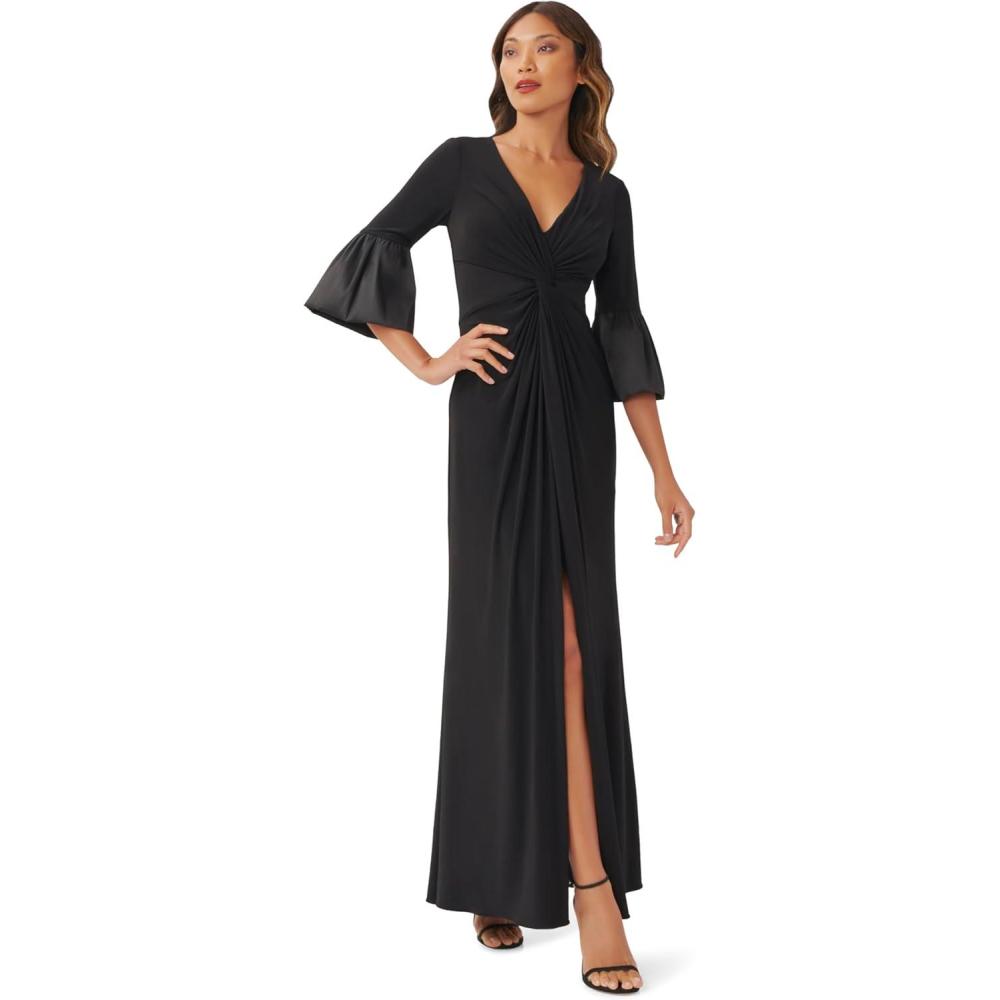 image:imageAdrianna Papell Womens Twist Front Jersey GownBlack