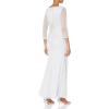 Adrianna Papell Women’s Beaded Gown with Sleeves(Cloud)