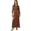 Adrianna Papell Women’s Metallic Mesh Draped Gown(Copper)