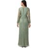 Adrianna Papell Women’s Metallic Mesh Draped Gown(Green Slate)