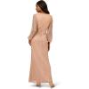 Adrianna Papell Women’s Metallic Mesh Draped Gown(Light Gold)