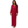 Adrianna Papell Women’s Metallic Mesh Draped Gown(Scarlet)