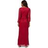 Adrianna Papell Women’s Metallic Mesh Draped Gown(Scarlet)