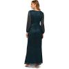 Adrianna Papell Women’s Metallic Mesh Draped Gown(Teal Sapphire)