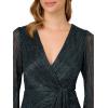 Adrianna Papell Women’s Metallic Mesh Draped Gown(Teal Sapphire)