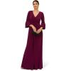 Adrianna Papell Women’s Twist Front Jersey Gown(Bordeaux)