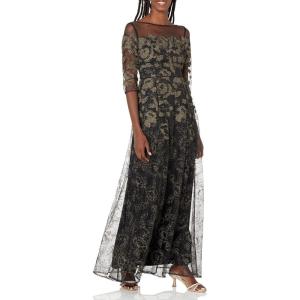 Adrianna Papell Women’s Embroidered Ball Gown(Gold/Black)