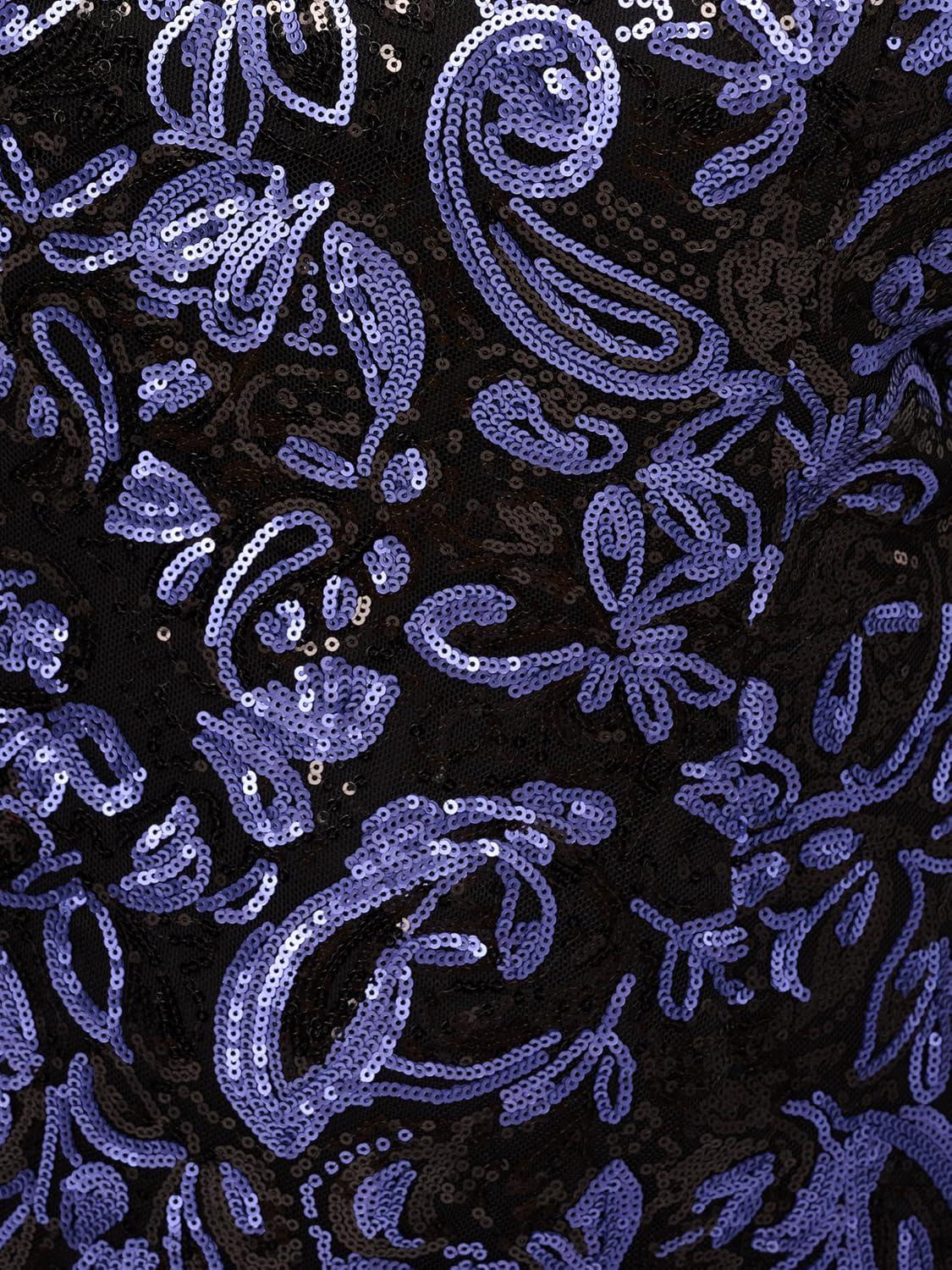 image:imageAdrianna Papell Womens Sequin Embroidered GownBlackBlue