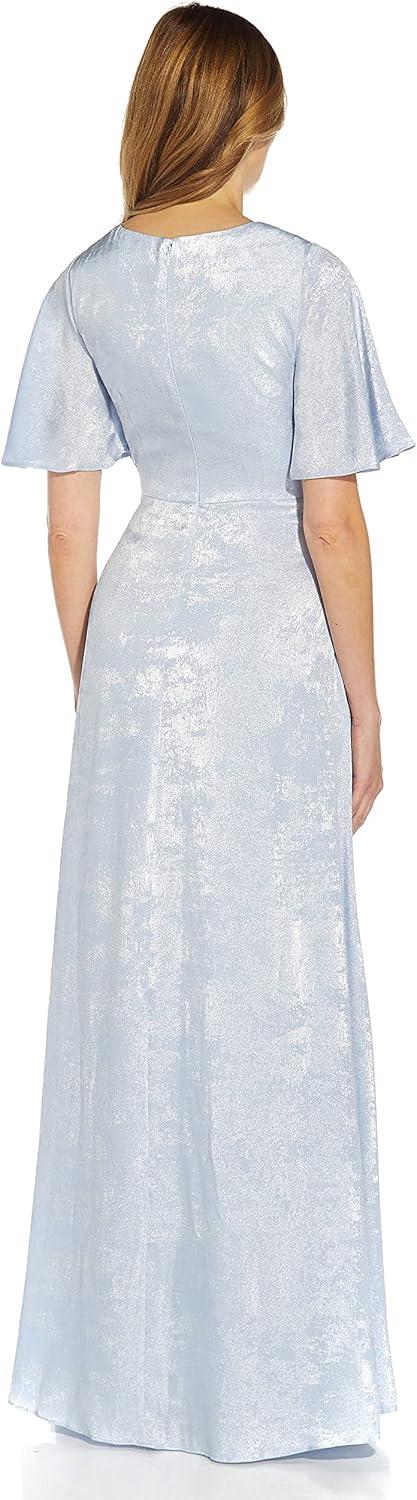 image:imageAdrianna Papell Womens Shimmer Flutter GownSky Blue