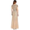 Adrianna Papell Women’s Beaded Godet Gown(Nude)