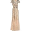 Adrianna Papell Women’s Beaded Godet Gown(Nude)