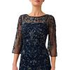 Adrianna Papell Women’s Beaded Long Dress(Midnight)