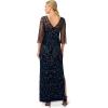 Adrianna Papell Women’s Beaded Long Dress(Midnight)