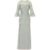 Adrianna Papell Women’s Beaded Long Gown(Aqua Dust)