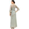 Adrianna Papell Women’s Beaded Long Gown(Aqua Dust)