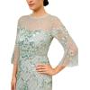 Adrianna Papell Women’s Beaded Long Gown(Aqua Dust)