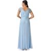 Adrianna Papell Women’s Beaded Long Gown(Elegant Sky)