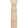 Adrianna Papell Women’s Beaded Popover Column Gown(Silver/Nude)