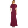 Adrianna Papell Women’s Chiffon and Crepe Cascade Mermaid Gown(Bright Burgundy)