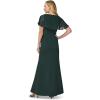 Adrianna Papell Women’s Chiffon and Crepe Cascade Mermaid Gown(Hunter)
