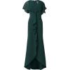 Adrianna Papell Women’s Chiffon and Crepe Cascade Mermaid Gown(Hunter)