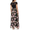 Adrianna Papell Womens Embroidered Long Dress(Black Multi)