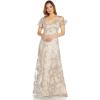 Adrianna Papell Women’s Embroidered Metallic Ballgown(Marble)