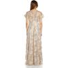 Adrianna Papell Women’s Embroidered Metallic Ballgown(Marble)
