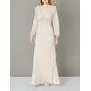 Adrianna Papell Women’s Glitter Knit Draped Gown(Light Champagne)