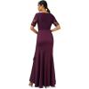 Adrianna Papell Women’s Lace Satin Crepe Gown(Bordeaux)