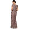 Adrianna Papell Women’s Metallic Embroidered Gown(Night Shade)