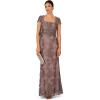 Adrianna Papell Women’s Metallic Embroidered Gown(Night Shade)