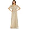 Adrianna Papell Women’s Metallic Foil Gown(Champagne Gold)