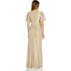 Adrianna Papell Women’s Metallic Foil Gown(Champagne Gold)