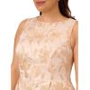 Adrianna Papell Women’s Plus Pearl Metallic Jacquard Dress, Blush/Gold, 16