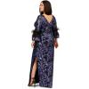 Adrianna Papell Women’s Sequin Embroidered Gown(Black/Blue)