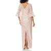 Adrianna Papell Women’s Sequin Embroidered Gown(Blush Pearl)