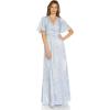 Adrianna Papell Women’s Shimmer Flutter Gown(Sky Blue)