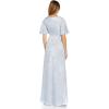 Adrianna Papell Women’s Shimmer Flutter Gown(Sky Blue)