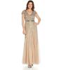 Adrianna Papell Women’s Beaded Godet Gown(Nude)