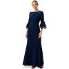 Adrianna Papell Women’s Embellished Knit Crepe Gown(Midnight)