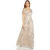 Adrianna Papell Women’s Embroidered Metallic Ballgown(Marble)
