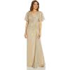 Adrianna Papell Women’s Metallic Foil Gown(Champagne Gold)