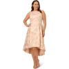 Adrianna Papell Women’s Plus Pearl Metallic Jacquard Dress, Blush/Gold, 16