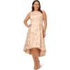 Adrianna Papell womens Plus-size 3/4 Sleeve Beaded Illusion Gown With Sweetheart Neckline(Blush/Gold)