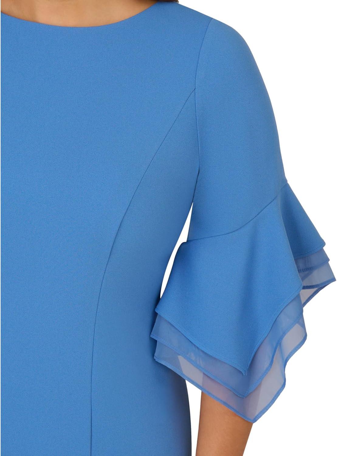 image:imageAdrianna Papell Knit Crepe Tiered Sleeve DressCool Water