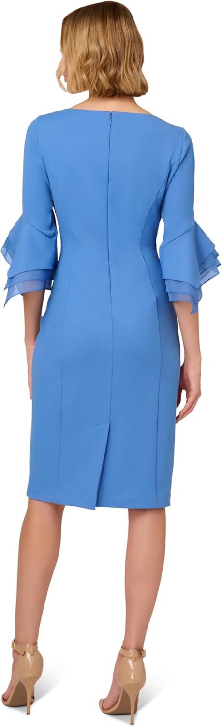 image:imageAdrianna Papell Knit Crepe Tiered Sleeve DressCool Water