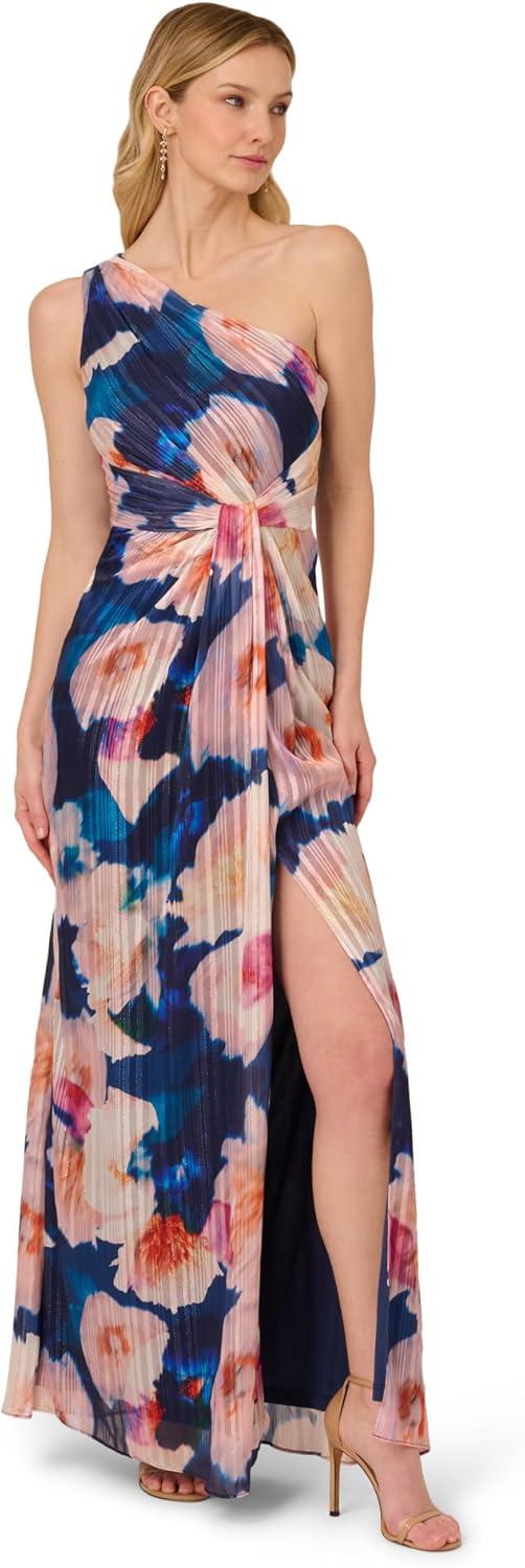 image:imageAdrianna Papell ONE Shoulder Chiffon Gown